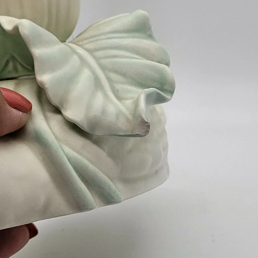 Vintage Fitz & Floyd Satin Glazed Duck Taper Candleholder Pastel Country Decor
